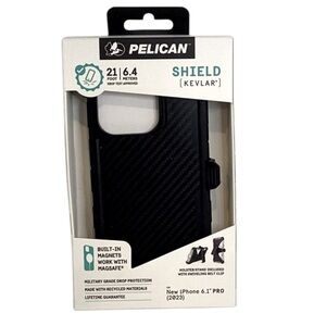 🍄 Pelican Shield Kevlar Case for iPhone 6.1" Pro (2023) - Black